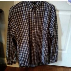 Ralph Lauren Navy Red White Plaid Dress Shirt Men's 16-34/35 Office Dressy